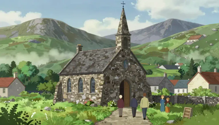 Visual representation of "kirk" - A Scottish word that refers to a church
