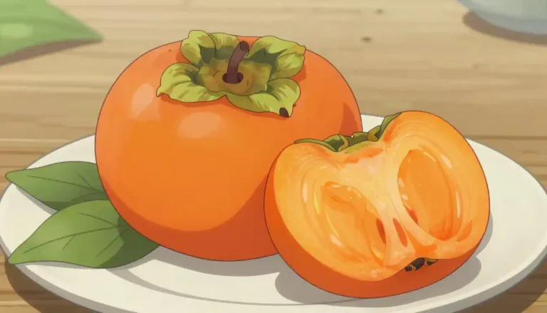 Visual representation of "persimmon" - A type of fruit that is orange and sweet when ripe