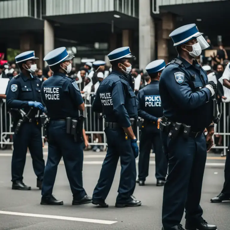 Visual representation of "presence" - A group of people, especially soldiers or police, stationed in a particular place