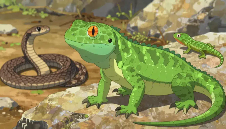 Visual representation of "reptilian" - Connected with reptiles, such as snakes, lizards, etc.