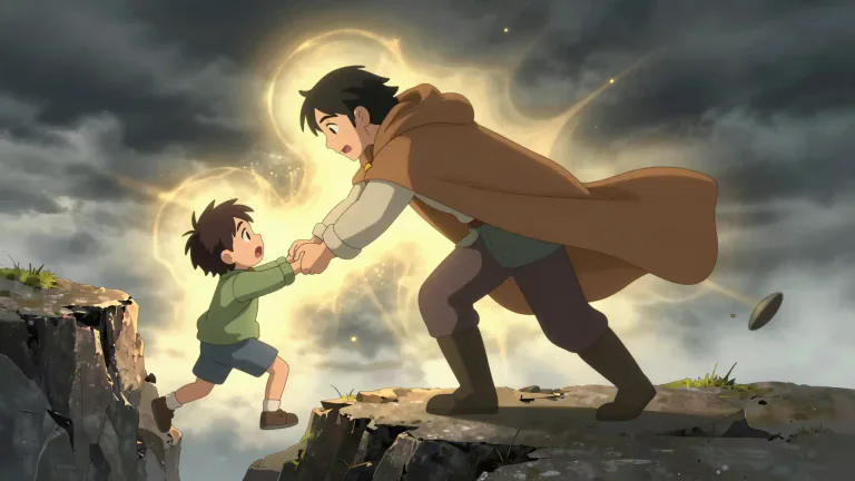 Visual representation of "saviour" - Person who rescues or helps someone from danger, suffering or problems