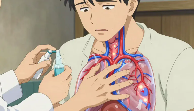 Visual representation of "nitroglycerin" - A medicine that helps to widen blood vessels to improve blood flow; used to treat chest pain or heart conditions.