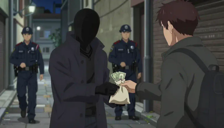 Visual representation of "trafficker" - A person who buys and sells things illegally, especially drugs or people.