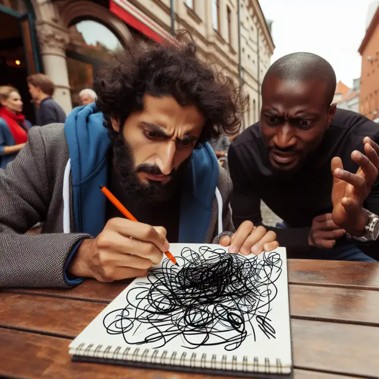 Visual representation of "scribble" - A piece of writing or drawing that is done quickly or carelessly