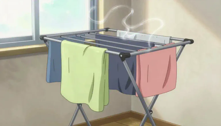 Visual representation of "airer" - A device or structure designed to let air circulate and help things dry.