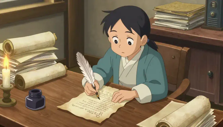 Visual representation of "copyist" - A person who makes written copies of documents.