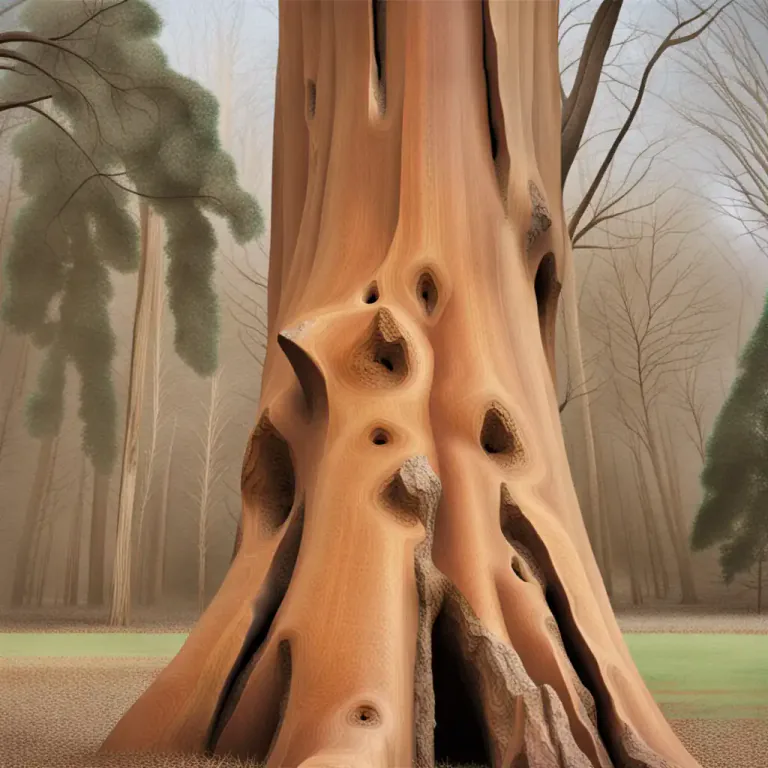 Visual representation of "wood" - the solid part of trees that is visible after removing the bark