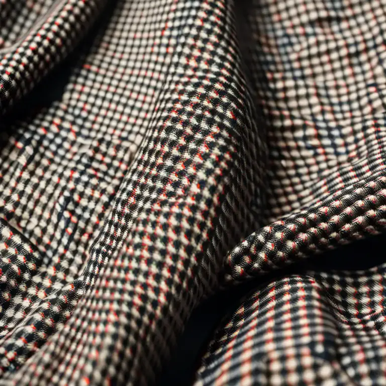 Visual representation of "quadrille" - A form of print with a small checked pattern.