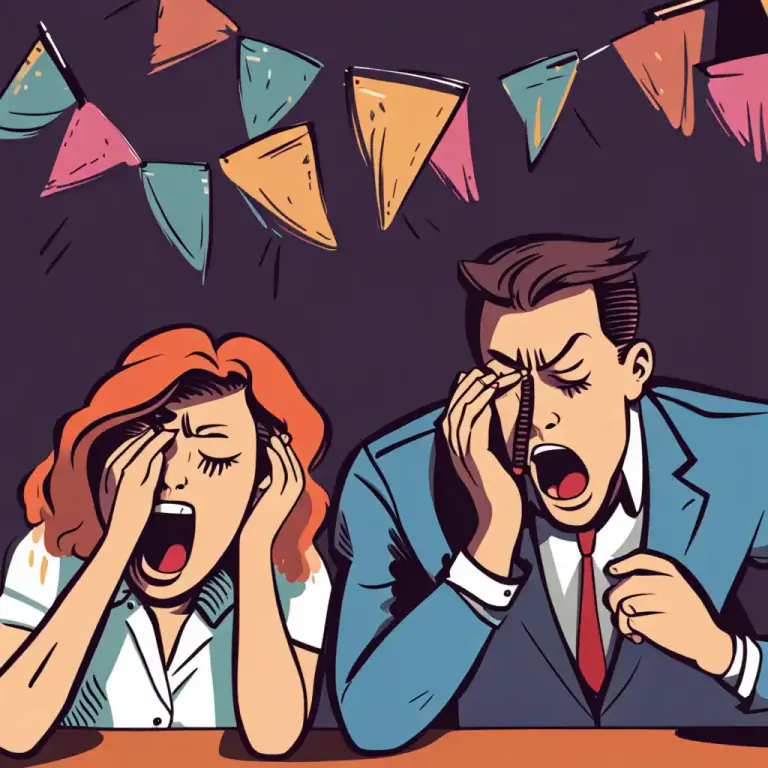 Visual representation of "to/until the bitter end" - Stay until the end of an event, even when it is not enjoyable anymore