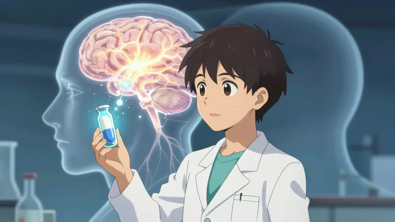 Visual representation of "neuropharmacology" - The study of how drugs affect the nervous system and the brain.