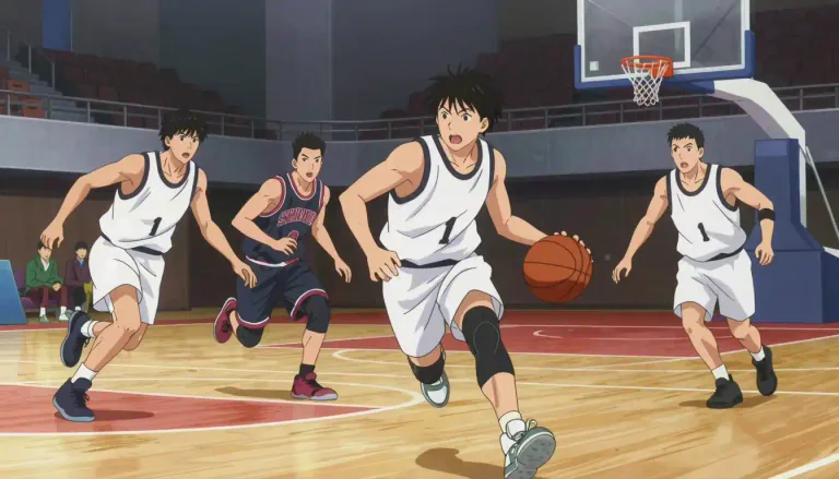 Visual representation of "fastbreak" - A fastbreak is a quick offensive play in basketball in which the team with the ball moves swiftly down the court in an attempt to score before the opposing defense is set.
