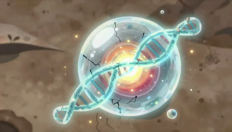Visual representation of "mutagen" - A substance that can cause changes or mutations in the DNA of living organisms.