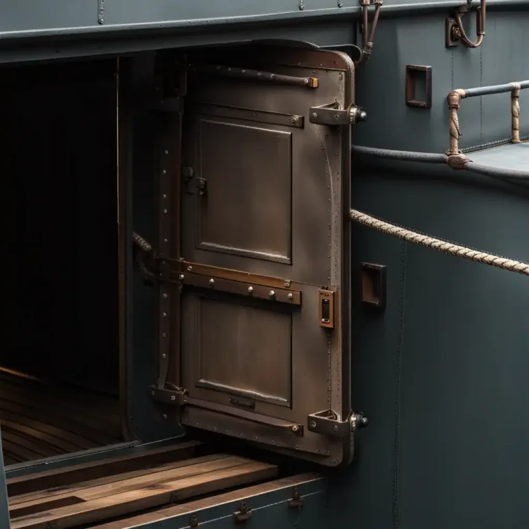 Visual representation of "hatch" - a small door or opening, usually in a ship or airplane