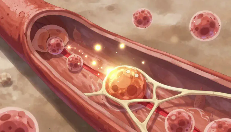 Visual representation of "thromboplastin" - Thromboplastin is a substance released from damaged tissues that helps in the clotting of blood by aiding the conversion of prothrombin into thrombin.