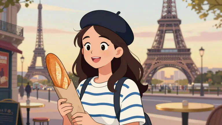 Visual representation of "francophile" - A person who loves or is particularly fond of French culture, language, and people.