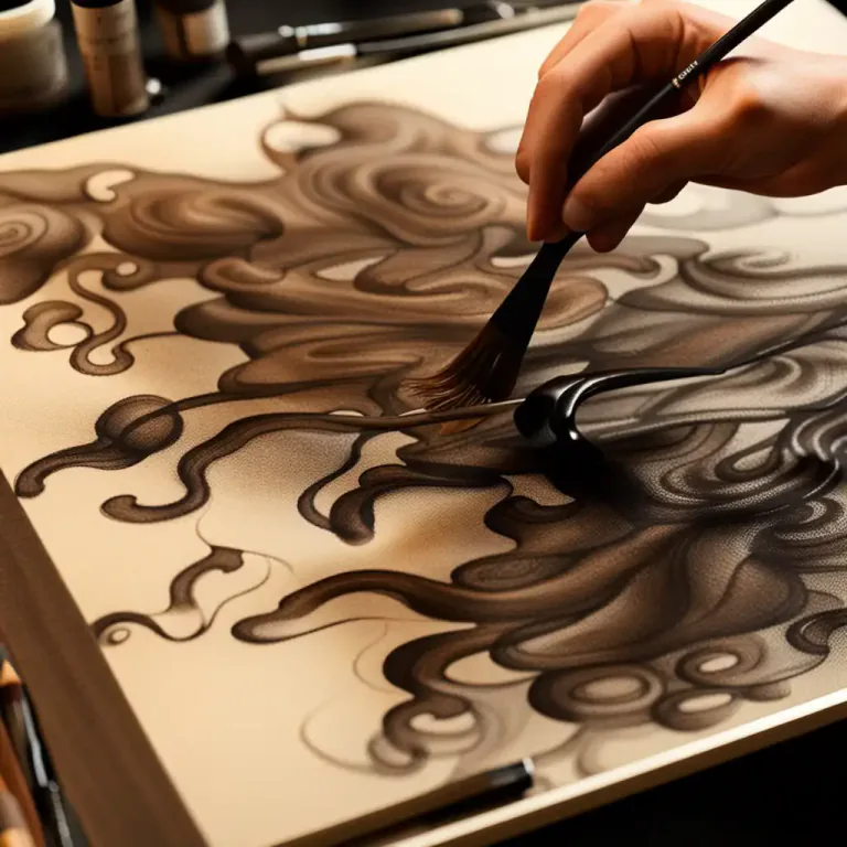 Visual representation of "sepia" - A dark liquid produced by cuttlefish and squids, used in art for drawing and in medicine.