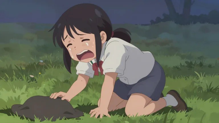 Visual representation of "wail" - To cry loudly due to sadness or pain