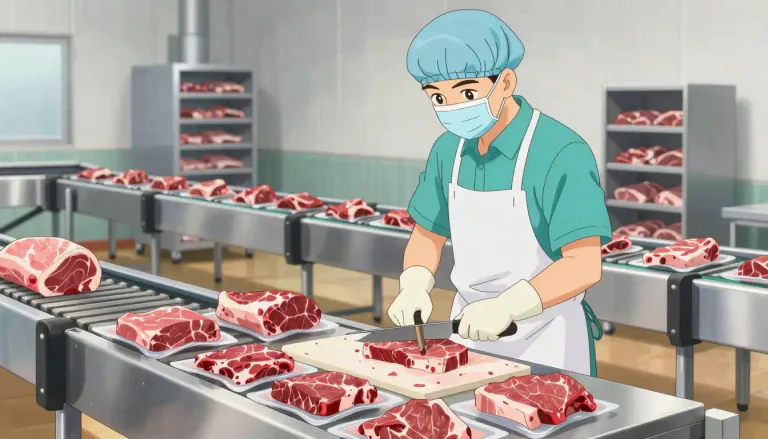Visual representation of "meatpacker" - A person or company that processes and packages meat for sale.