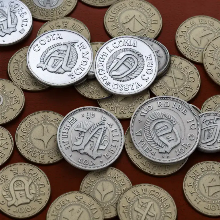 Visual representation of "colon" - A unit of currency in Costa Rica equal to one hundred céntimos.