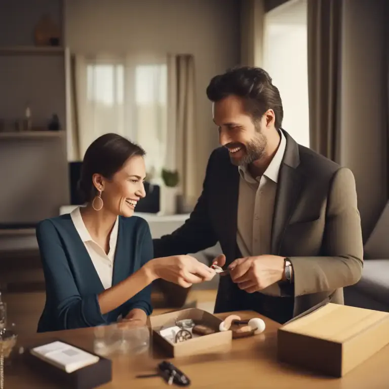 Visual representation of "bring something home to somebody" - To return with something to someone's home, especially as a souvenir or a gift.