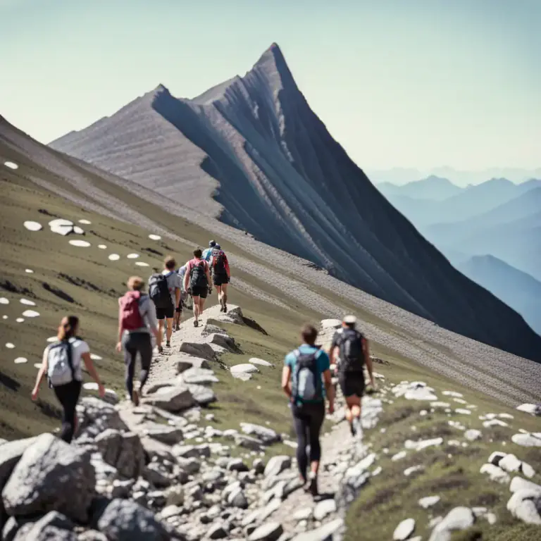 Visual representation of "ascent" - An upward slope or path