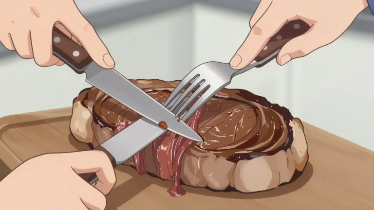Visual representation of "tough" - Difficult to cut, break, or chew