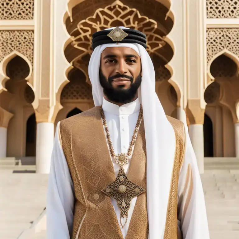 Visual representation of "sheikh" - A title that is given to a member of a royal family, especially in the Middle East.