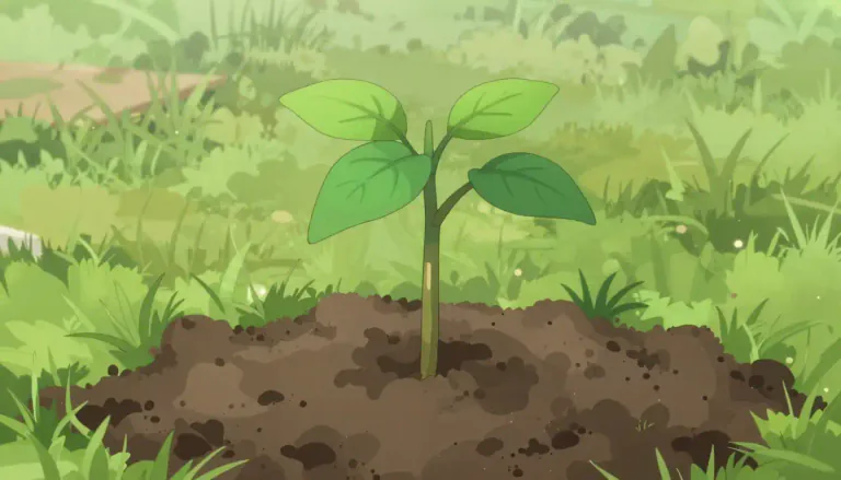 Visual representation of "sapling" - A young tree that has grown a little bit but is not full grown yet.