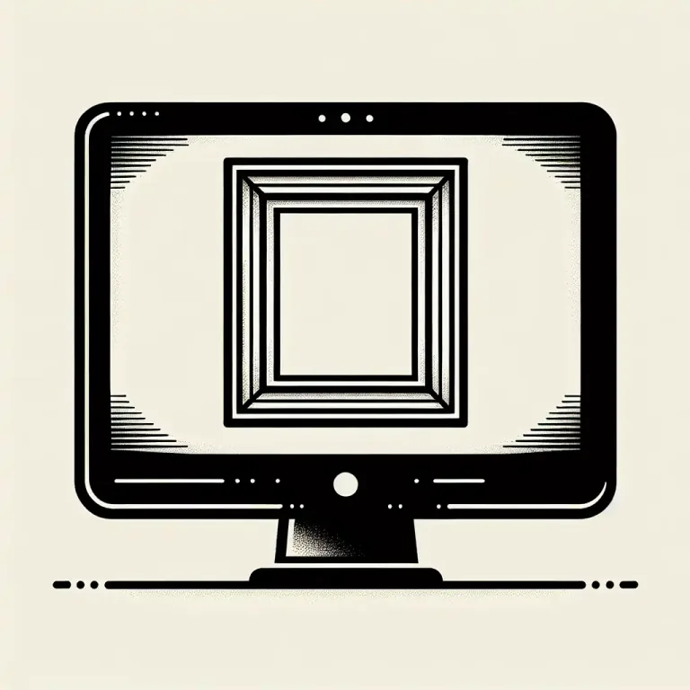 Visual representation of "rectangle" - In computing, an area on a screen, separated by borders or margins.