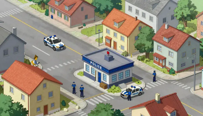 Visual representation of "precinct" - A particular area of a city or country established for police control.