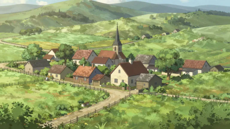 Visual representation of "hamlet" - A small village, usually without a church