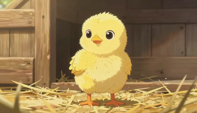 Visual representation of "chick" - A baby bird, especially a young chicken.