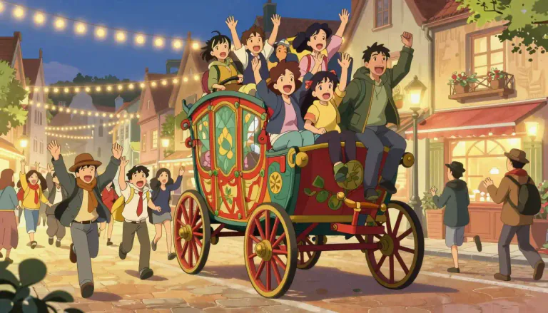 Visual representation of "bandwagon" - A common activity or delightful event that many people join or become involved in