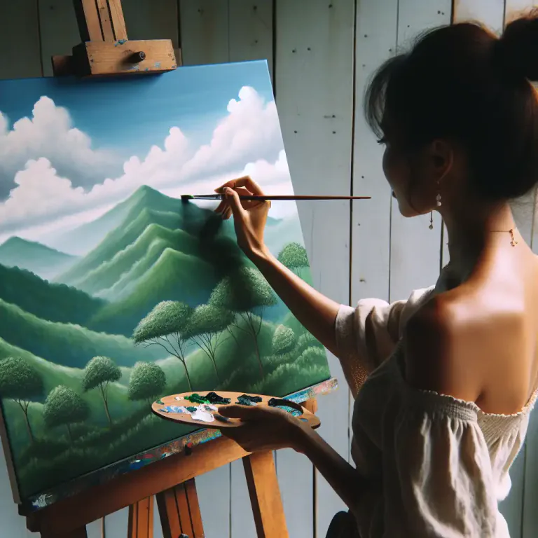 Visual representation of "paint" - To create a picture using paint