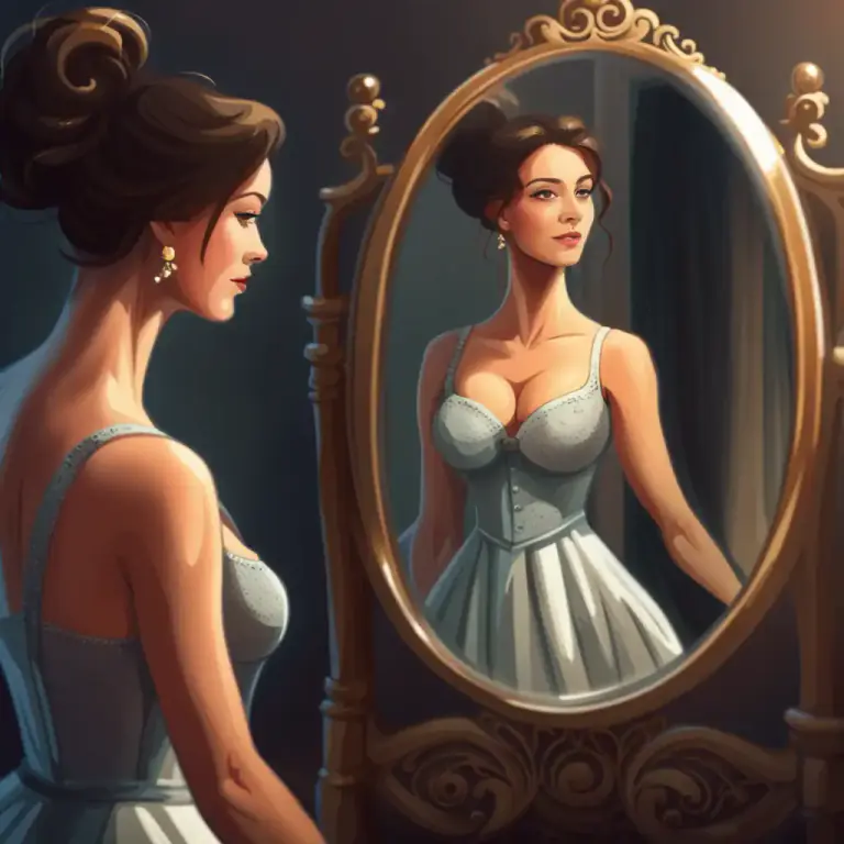 Visual representation of "flatter" - To make someone or something seem better or more attractive than they really are.