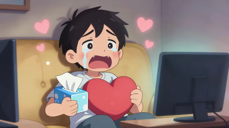 Visual representation of "soppy" - Being excessively sentimental or emotional.