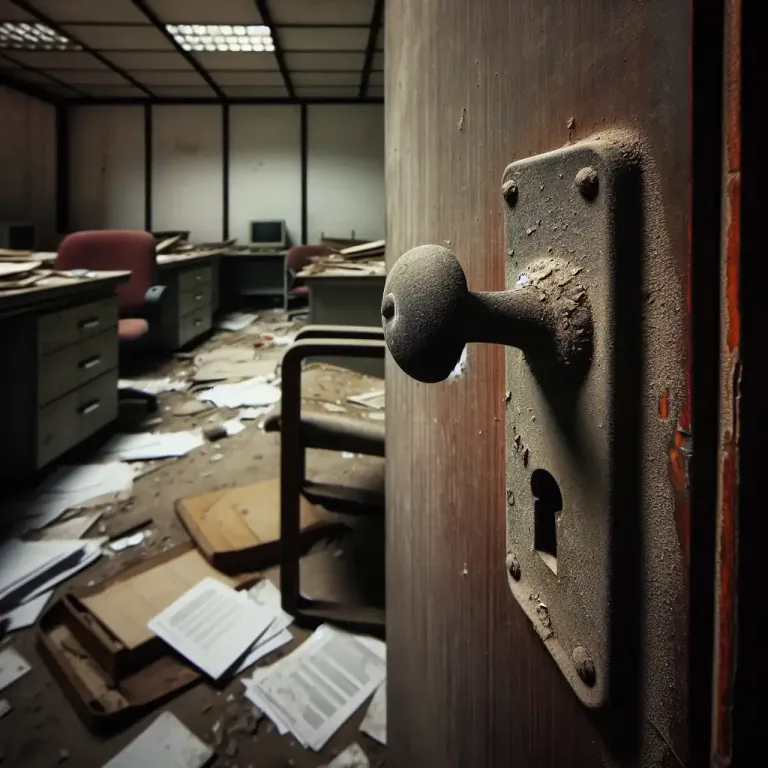 Visual representation of "doornail" - Used in the phrase 'dead as a doornail', meaning completely and undoubtedly dead or finished.