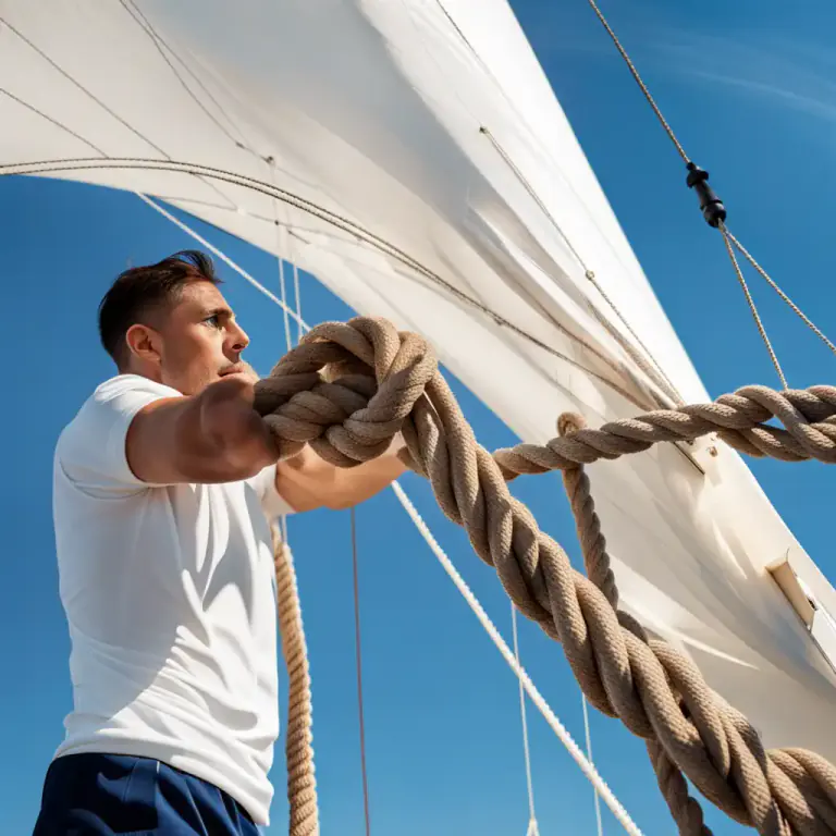 Visual representation of "sheet" - A rope, or a chain, that controls the position of the corner of a sail