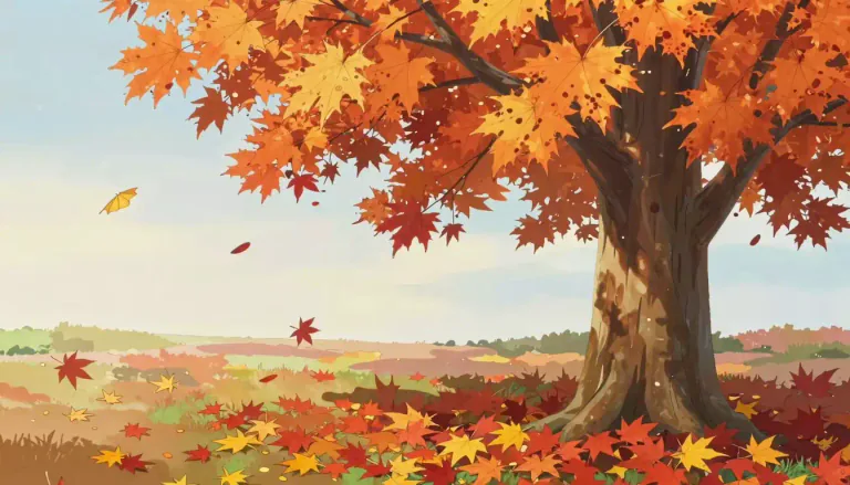 Visual representation of "deciduous" - Describes a plant that loses its leaves seasonally