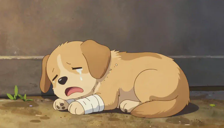 Visual representation of "whimper" - To cry quietly and weakly, especially because of pain or sadness.