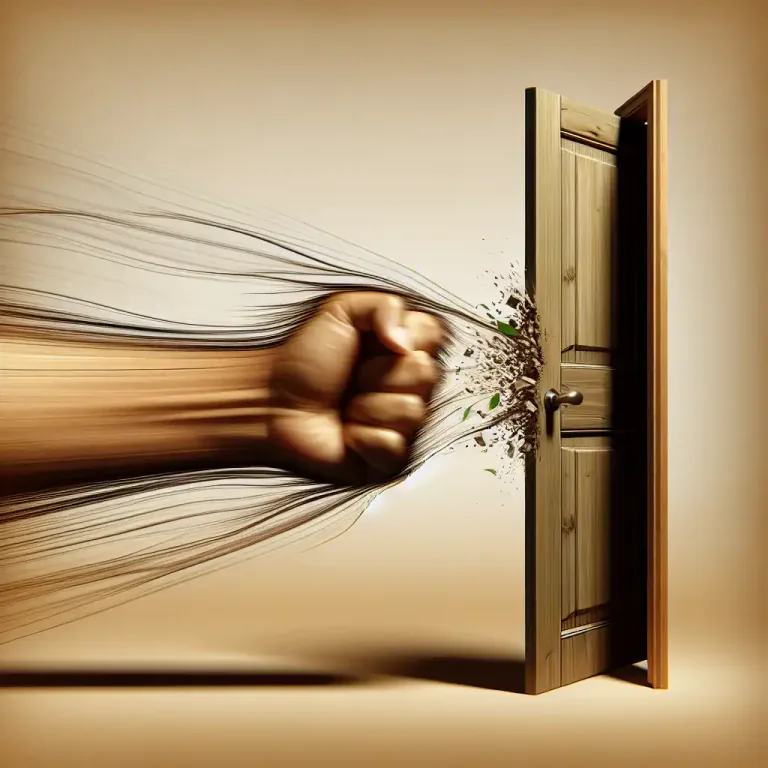 Visual representation of "wap" - A heavy blow or hit