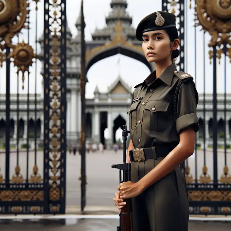 Visual representation of "sentinel" - A soldier stationed to keep guard or to control access to a place.