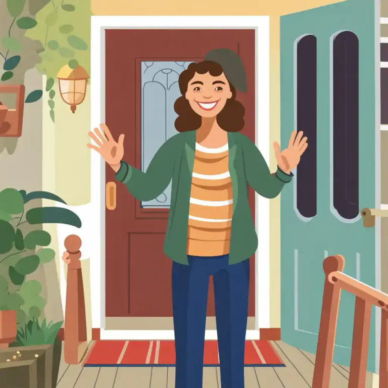 Visual representation of "receive" - To welcome or greet someone, usually in a friendly way