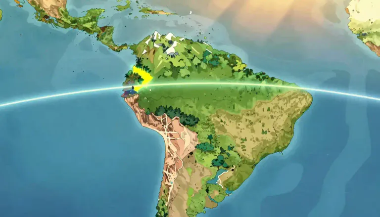 Visual representation of "ecuador" - A country in South America, located on the equator.
