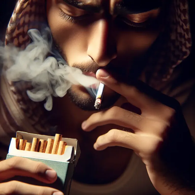 Visual representation of "smoke" - To inhale and exhale the fumes of tobacco or a drug