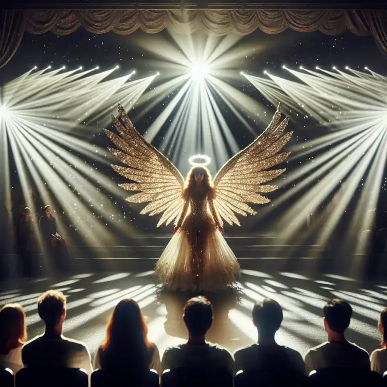 Visual representation of "angel" - A lead role in a theatrical production.