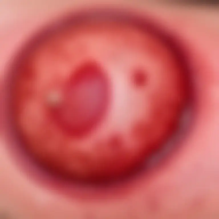 Visual representation of "boil" - A boil is a painful swollen spot on the skin filled with pus. It is caused by an infection.