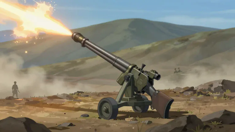 Visual representation of "howitzer" - A type of gun with short barrel used for firing shells at high angles in warfare.