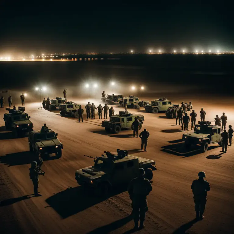Visual representation of "laager" - To arrange armed vehicles or wagons in a defensive circle.