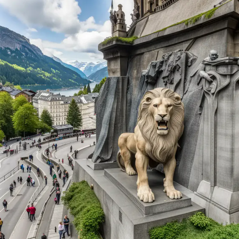 Visual representation of "lion" - A famous monument or statue that represents a lion.